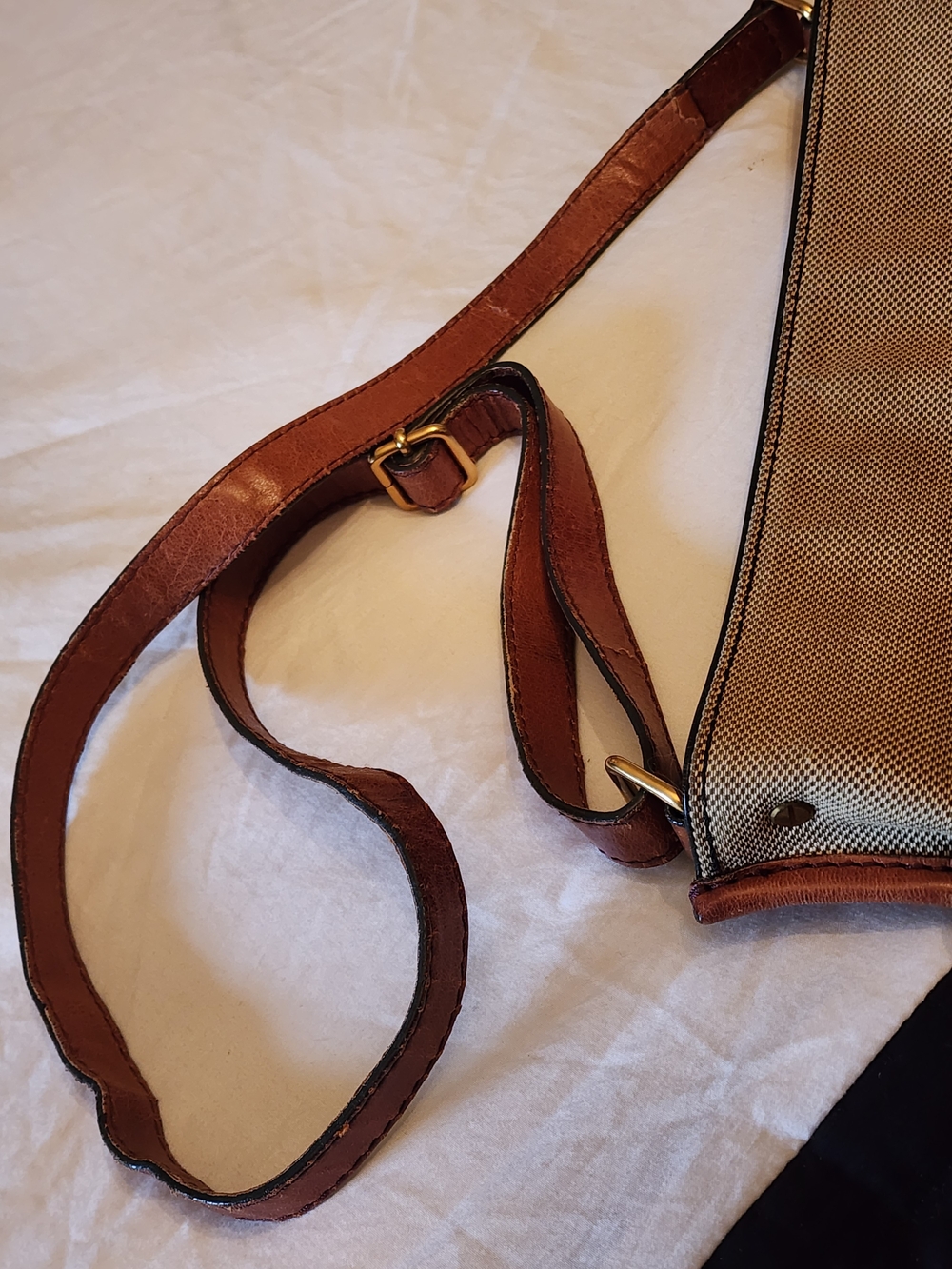 Chloe Beige Canvas and Brown Leather Crossbody Bag - Picture 7 of 13